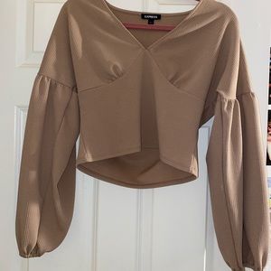 Express cropped long sleeve shirt